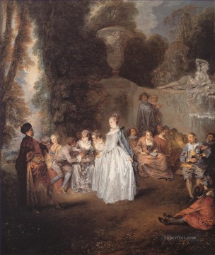 Las fiestas venitiennes Jean Antoine Watteau Pinturas al óleo